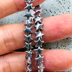 8mm Star Hematite Rhodium