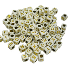 5mm Cube Letter Acrylic Beads