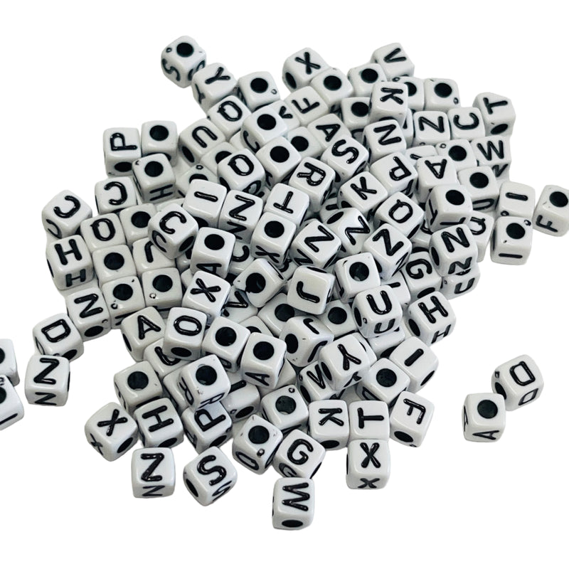 5mm Cube Letter Acrylic Beads
