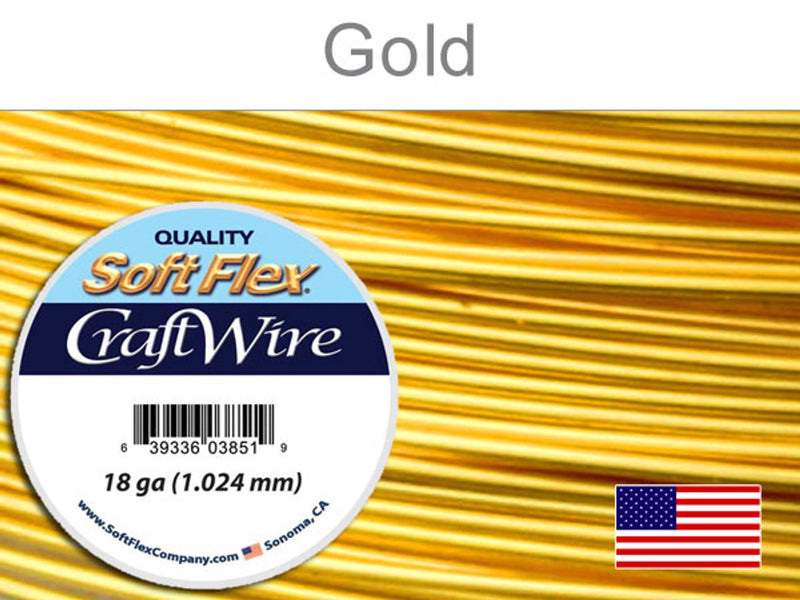 Soft Flex Craft Wire 18ga Gold Plated