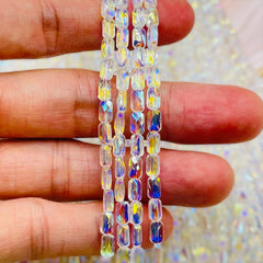 7x4mm Flat Rectangle Cut Super Crystal AB