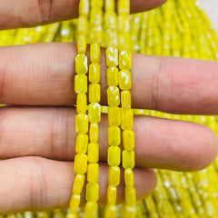 7x4mm Flat Rectangle Chicklet Cut Yellow Jade