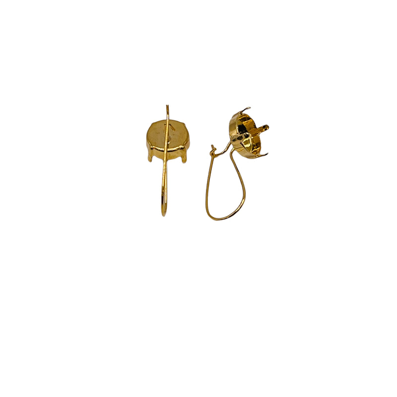 12mm Rivoli Hanging Earring Gold Plated