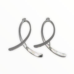 37mm Ribbon Add a Bead Earring-Silver Plated