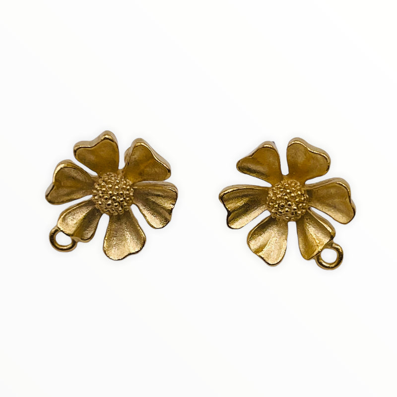 Sun Flower Earring--Satin Gold Plated