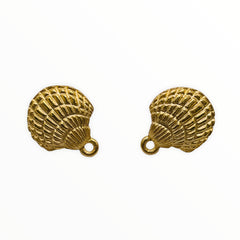 Shell Earring--Satin Gold Plated