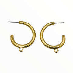 Round Earring--Satin Gold Plated