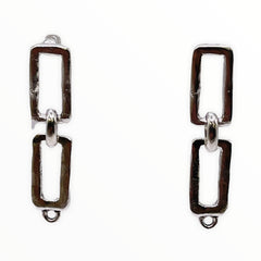 Chain Earrings--Vintage Silver Plated
