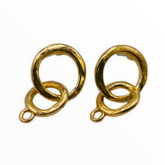 Double Rings Earrings--Satin Gold Plated