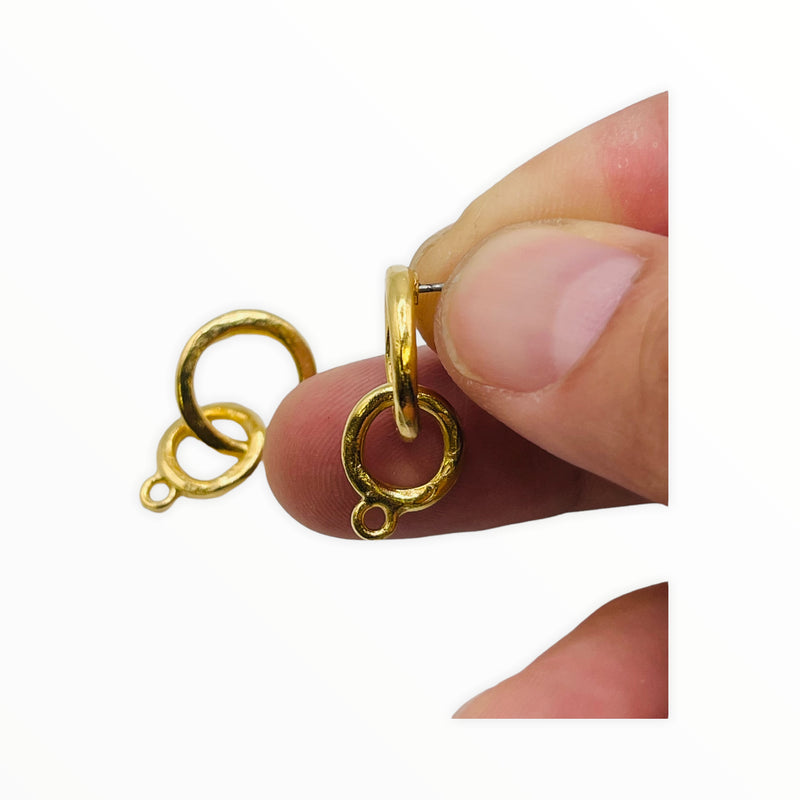 Double Rings Earrings--Satin Gold Plated