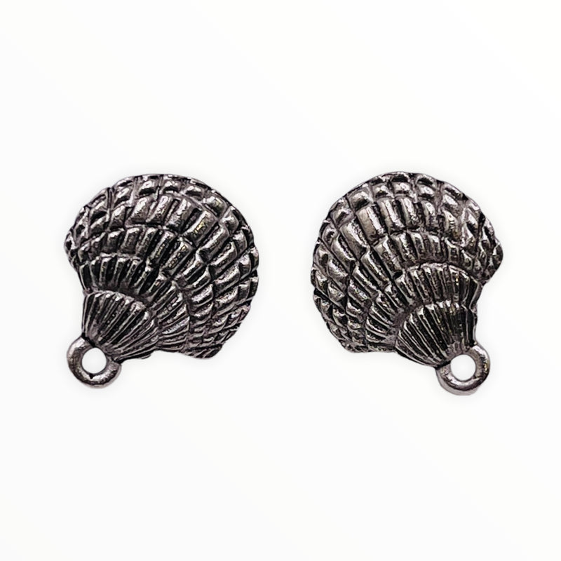 Shell Earring--Vintage Silver Plated