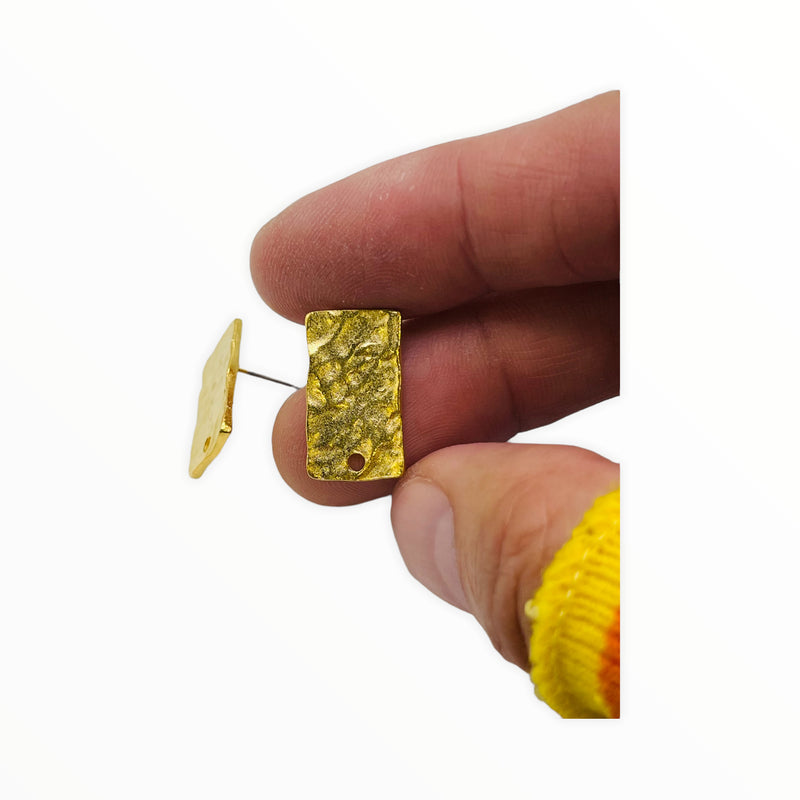 Rectangle Earring--Satin Gold Plated