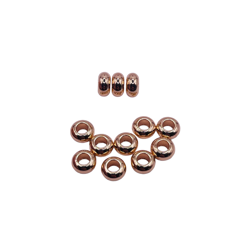 Round Golden Plated Spacer Brass Beads - AmberGemstones