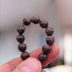 6mm Round Red Snowflake Jasper