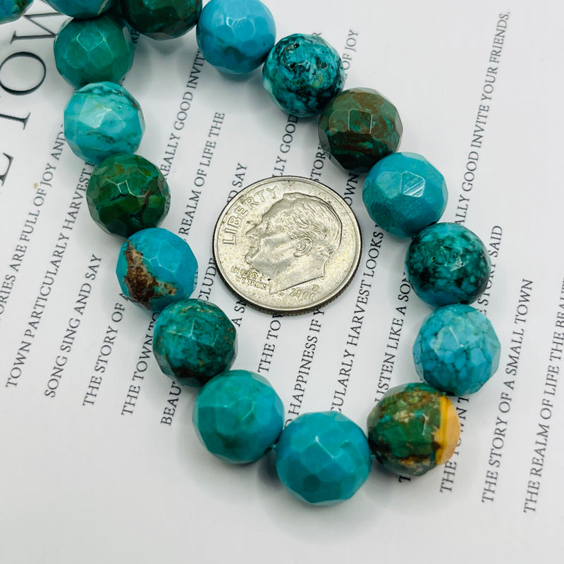 10mm Faceted Round Turquoise Dyed and Stabilized