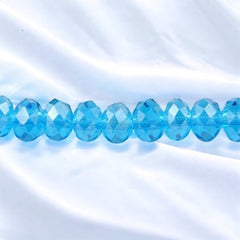 4mm Thunder Polish Glass Crystal Roundel Cut Med Aquamarine