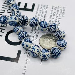 10mm Round Handmade and Painted Porcelain