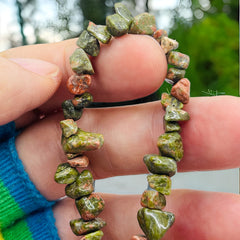 8x5mm Unakite Chips