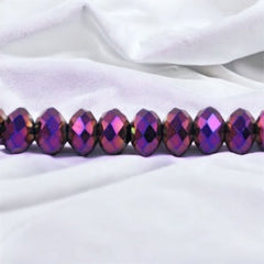 3mm Thunder Polish Glass Crystal Roundel Cut Purple Light