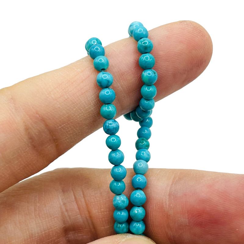 3mm Round Turquoise Dyed and Stabilized