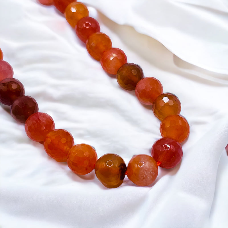 8mm Round Cut Red Botswana Agate