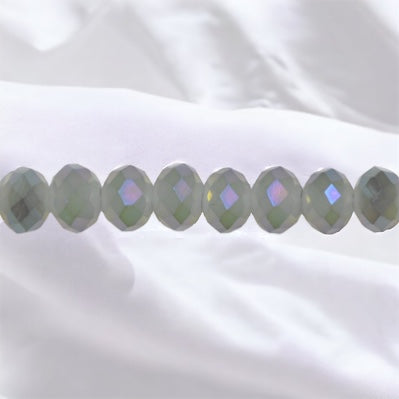 6mm Thunder Polish Glass Crystal Roundel Cut White Jade Purple Magic