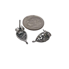 Filigree Earring--Satin Rhodium Plated