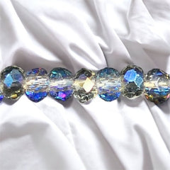 1mm Thunder Polish Glass Crystal Roundel Cut Blue Magic