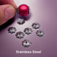 10mm Bead Cap Stainless Steel