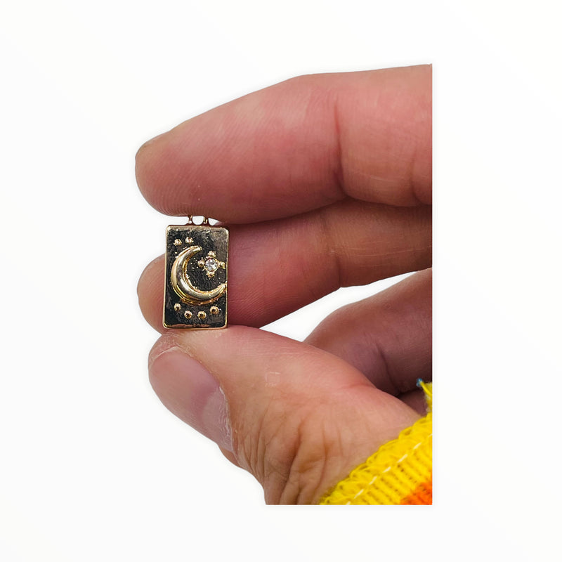 Moon and Star Charm-Gold Plated