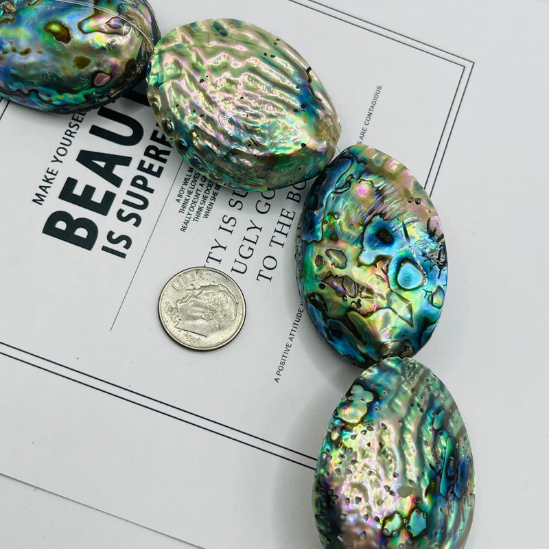 40-45mm Oval Natural Abalone Handmade
