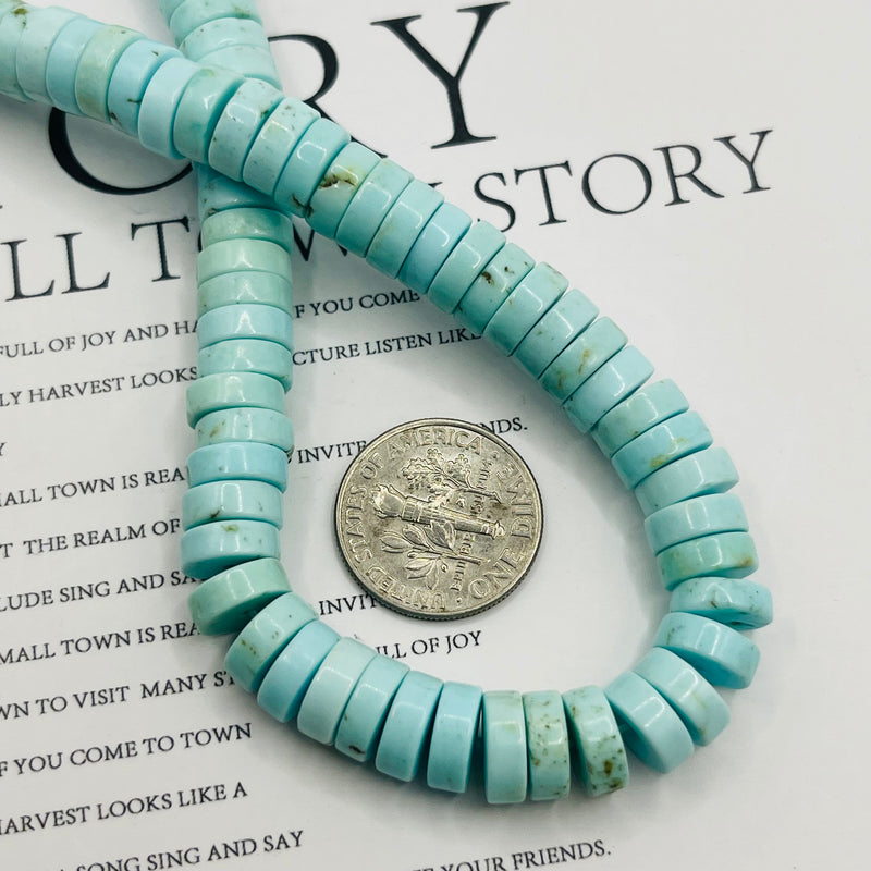 8x3mm Disc Turquoise Dyed Sleeping Beauty and Stabilized