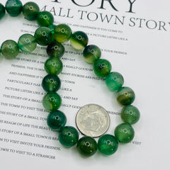 10mm Round Green Agate