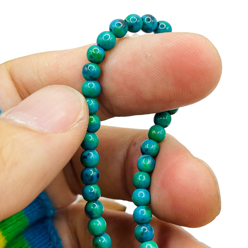 4mm Round Chrysocolla (Stabilized)