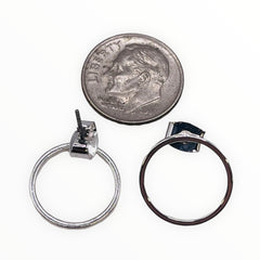 Hoop Post Earring--Silver Plated