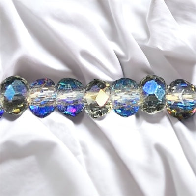 6mm Thunder Polish Glass Crystal Roundel Cut Blue Magic