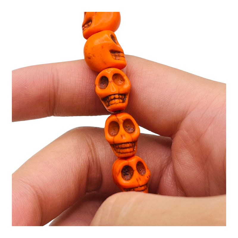 12x10mm Magnesite Skull Orange