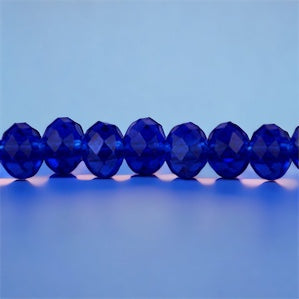 6mm Thunder Polish Glass Crystal Roundel Cut Dark Sapphire