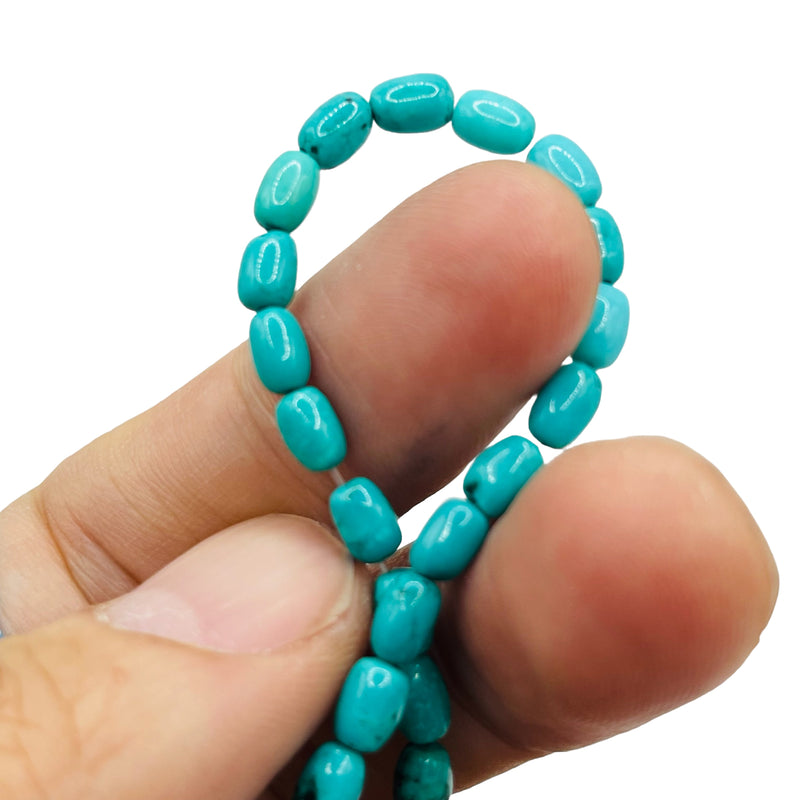 6x4mm Oval Turquoise Dyed and Stabilized