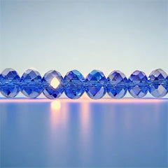 6mm Thunder Polish Glass Crystal Roundel Cut Sapphire