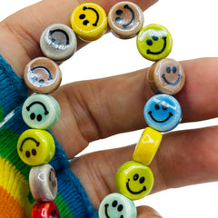 10mm Happy Face Handmade and Painted Porcelain