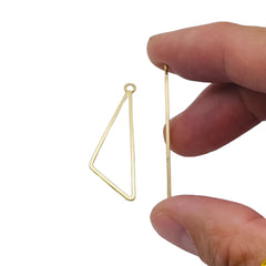 Acute Triangle Chandelier Earring-Satin Gold Plated