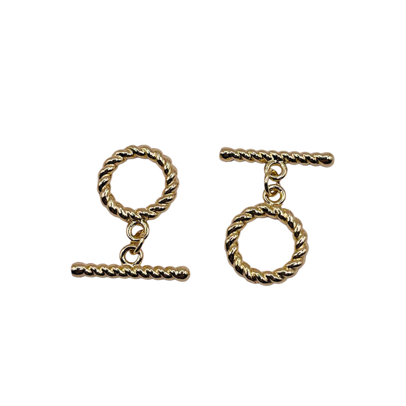 15mm Toggle Clasps 18K Gold Plated