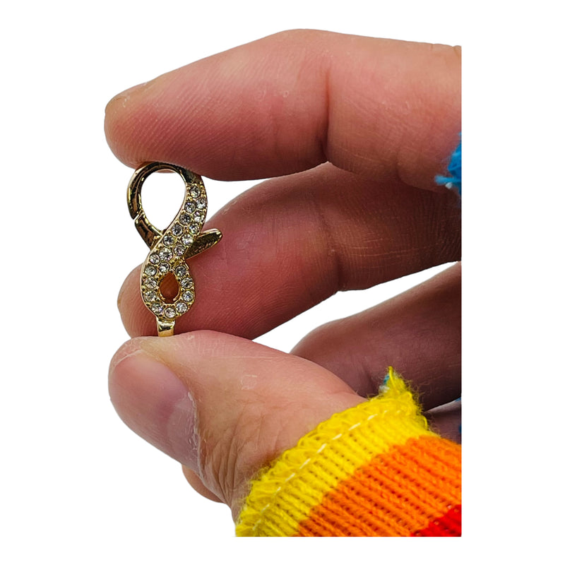 25x11.5mm Pave Lobster Clasp-Gold