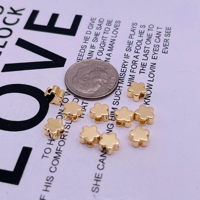 6mm Flower Spacer 18K Gold Plated