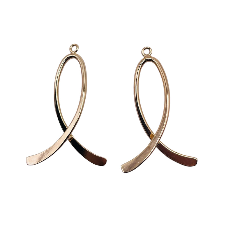 37mm Ribbon Add a Bead Earring 18K Gold Plated