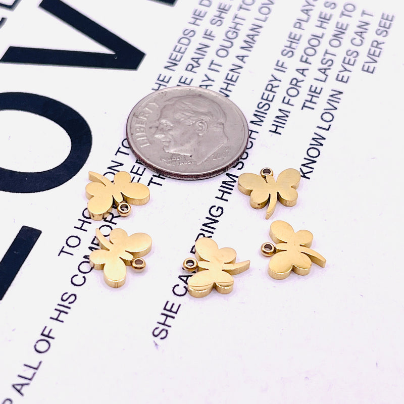 9x7mm Butterfly Charm 18K Gold Plated