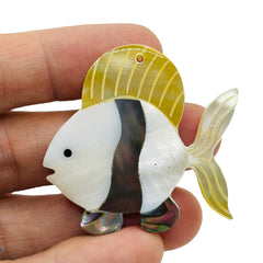 46x46mm Fish Natural Shall Handmade Pendant