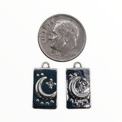 Moon and Star Charm-Silver Plated