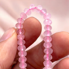 6x4mm Roundel Faceted Rose Quartz